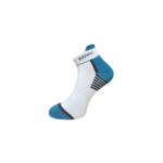 RAHAT cushioned white sports ankle socks pack of 3 with tan, grey and teal accents