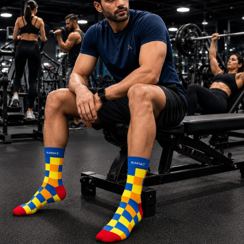 RAHAT Candy Check Premium Quarter Length Cotton Socks RAHAT Candy Check Premium Quarter Length Cotton Socks