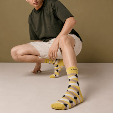 RAHAT Golden Prism Premium Quarter Length Cotton Socks