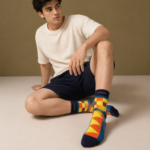 RAHAT Mosaic Rush Premium Quarter Length Cotton Socks
