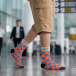RAHAT Sunset Check Premium Quarter Length Cotton Socks