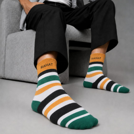 RAHAT Urban Stripe Premium Cotton Striped Socks