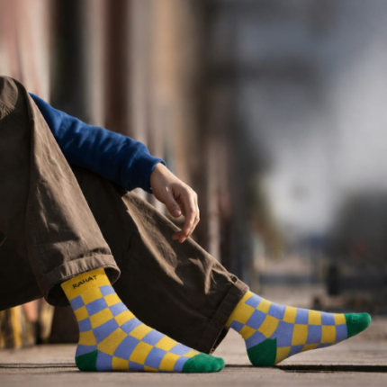RAHAT Checker Pop Premium Quarter Length Cotton Socks