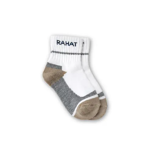 White, Red, Charcoal Kids Ankle Socks