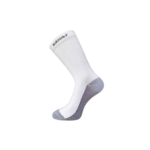 RAHAT white crew socks pack of 3 with tan, grey and blue contrast heel and toe