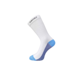 RAHAT white crew socks pack of 3 with tan, grey and blue contrast heel and toe